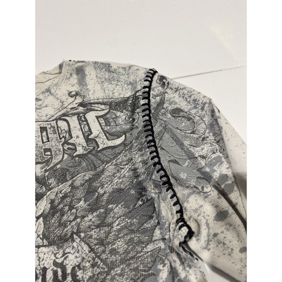 Vintage Y2K Archaic Thermal Long sleeve Shirt Affliction Style Grunge Skate XXL - Picture 6 of 13